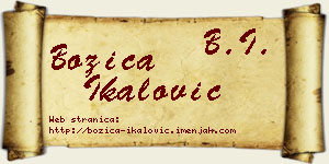 Božica Ikalović vizit kartica